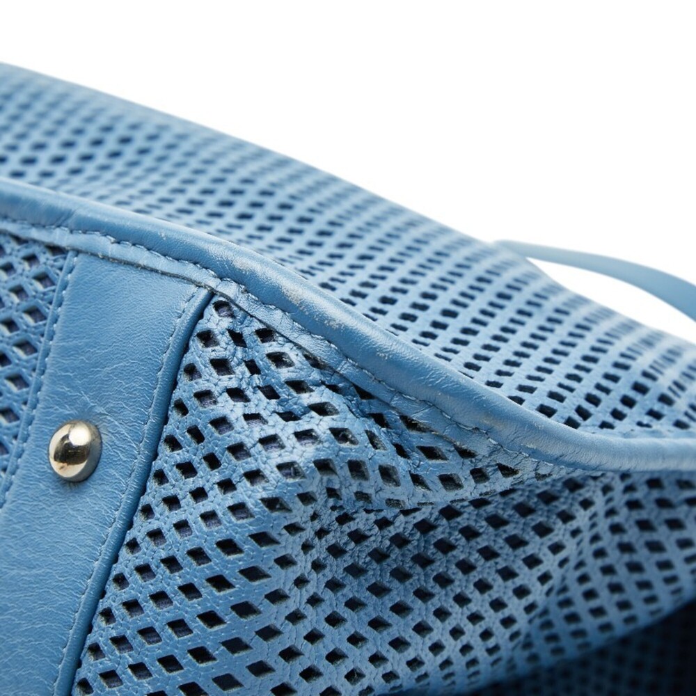 CHANEL Blue Leather Logo Tote Bag - Picture 4 of 12